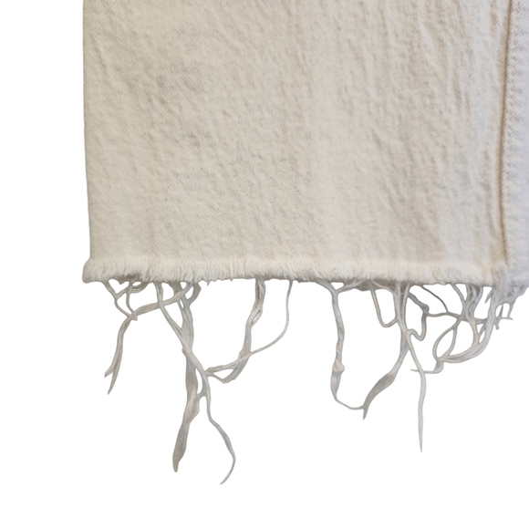 EUC ZARA CREAM HIGH RISE RAW HEM JEANS SIZE 8 - Picture 5 of 8